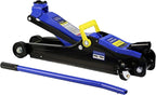 2 Ton Low Profile Floor Jack, Heavy Duty With Single Piston Quick Lift Pump, Steel Car Jack Adjustable Height 3.3"-15.2", Hydraulic Trolley 4000 LBS Capacity, Blue