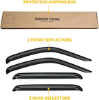 Window Visor for 2002-2007 Jeep Liberty (KJ), Out-Channel Rain Guards Shields Vent Deflector Shade Wind Dark Smoke 2003 2004 2005 2006 02 03 04 05 06 07, Outside-Mount, 4PCS
