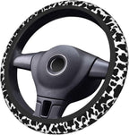 Cow Print Steering Wheel Cover - 15 Inch, Anti-Slip, Breathable Universal Car Steering Wheel Protector - Auto Accessory for Women & Men