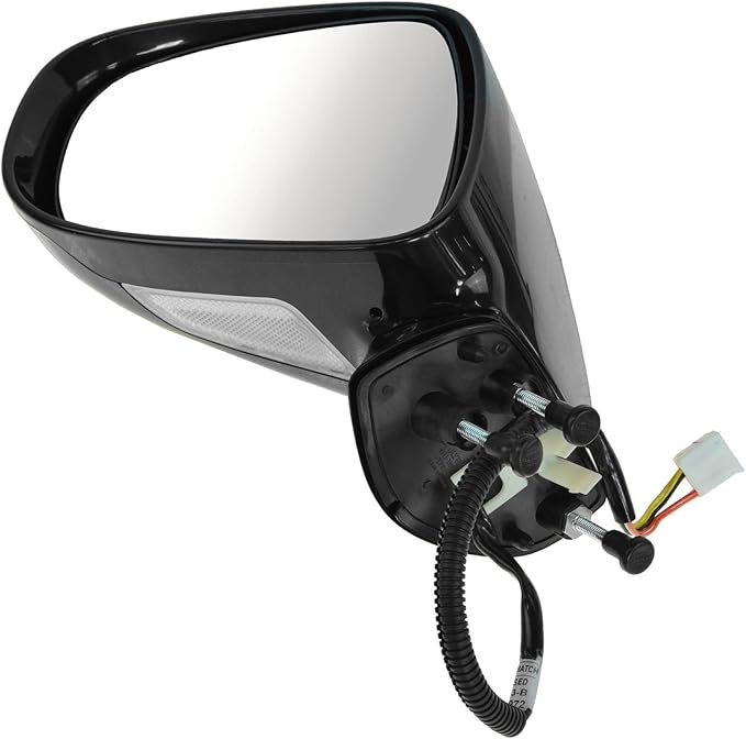 Driver and Passenger Side Mirror Assembly Set Power Heated Puddle Light Paint to Match Smooth Black Compatible with 2006-2008 Lexus IS250 2006-2008 Lexus IS350