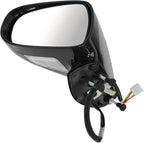 Driver and Passenger Side Mirror Assembly Set Power Heated Puddle Light Paint to Match Smooth Black Compatible with 2006-2008 Lexus IS250 2006-2008 Lexus IS350