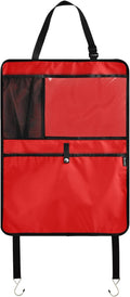 Strong Red Seat Back Protector Kick Mats with Organizer, Kick Mats Back Seat Protector for Suv
