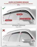 6pcs Outside-Mount Window Rain Guards Fit for Kia Sportage 2023 2024 2025 2026,Extra Durable Window Visors Wind Deflector Dark Smoke Vent Shades Car Tape-on 6-pcs with Thicker