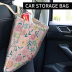 Car Trash Can, Cute Car Trash Bag, Hanging Car Organizer and Storage Bag, Trash Bin for Car Accessories, Vehicle, Travelling, Camping Cute Pink Flower