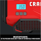 V20 Tire Inflator Portable Air Compressor, Car Air Pump, 3 Modes Tire Pump: Cordless, 120V Corded, and 12V Car Adapter, Battery Sold Separately (CMCE520B)
