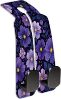 Car Seat Back Storage Hook, Funny Car Purse Hook, Cute Vehicle Storage Organizer for Purses Handbags Purple Flower Pattern