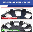 4Pcs 16 2014-2023 Wheel Hubcaps Wheel Cover Fits for Ford Transit | Connect Steel PP Material Snap-On Installation inch Car ReplacementBlack Lacquer