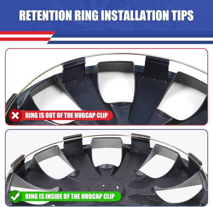 4Pcs 16 2014-2023 Wheel Hubcaps Wheel Cover Fits for Ford Transit | Connect Steel PP Material Snap-On Installation inch Car ReplacementBlack Lacquer