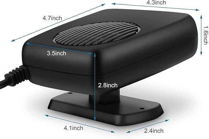 Car Heater, 12V 150W Portable Car Heater Plug into Cigarette Lighter, 2 in 1 Fast Heating Defrost Defogger, 360 °Rotatable Handheld Windscreen Defogger Window Defroster for Car