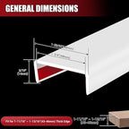 Rubber Edge Trim, Flexible Self Adhesive U Shaped Peel and Stick Edge Banding, 1-3/4"(44.5mm) Big Size U Channel Edge Protector, Baby Proof Edge Guards for Woods, Plywood, Furniture, 20Ft, White