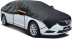 Car Half Cover for Compact Sedan, Waterproof Snow Car Cover with Cotton Liner, Sunroof & Roof Cover for Car Hood & Window Protection