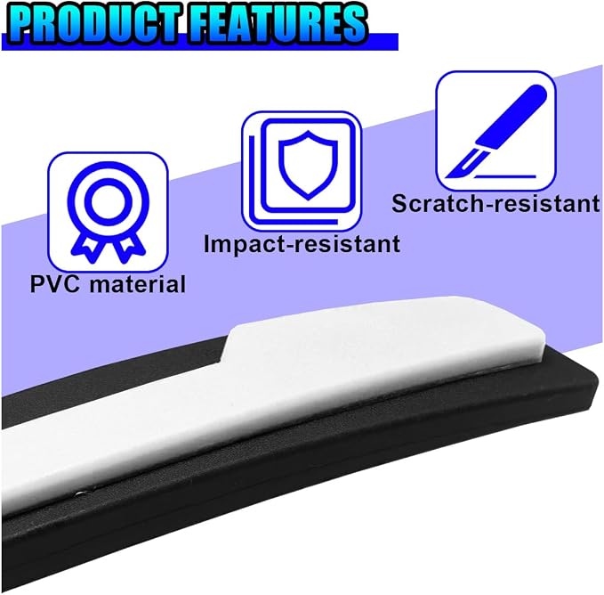 Craedli 4PCS Car Door Edge Guards Protector, Anti-Scratch Car Door Self Adhesive Anti-Collision Trim Strip Auto Side Door Protector, Universal Auto Body Bumper Guard for Cars SUV Truck(Black&White)