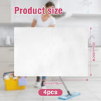 4 Pcs Extra Large Microfiber Cleaning Cloth 30 x 20 Inch Reusable Thick Cleaning Towel Washable Solid Color Microfiber Towel for Home Office Window Cars Glass (White)