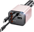 Retractable Car Charger Adapter for iPhone 17,4 in 1 Fast Charging Car Phone Charger,69W USB C Car Truck Accessories,Road Trip Essentials Gift for Men Women for iPhone 17 Pro Max/16/15/14/13/12,Galaxy