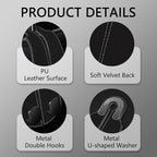 2PCS Car Seat Back Storage Headrest Hooks, Black Purse Holder Bags Hanger, Double Metal Hook for Backseat Organizer, Women Car Accessories Organization