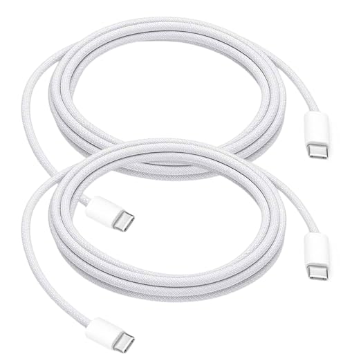 2pack 6FT Long USB C to USB C Cable Compatible for iPhone 17/16/15, 17 16 15 Pro Max, Plus, 16E, 17Air Carplay Charger Cord, AirPods 4, AirPods Pro (2nd/3rd Gen) Woven Car Charging Charger Cord