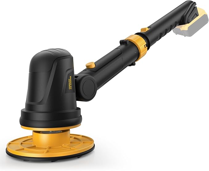 Electric Ice Scraper for Dewalt 20V Battery, 1300RPM High-Speed Windshield Scraper for Ice and Snow, 45° Head Adjust, Extension Rod, Ice Scraper for Car Window(Battery Not Included)(Yellow)