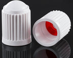30PCS Tire Valve Stem Caps, Corrosion Resistant, with O Rubber Ring, Airtight Seal Heavy Duty Dustproof Tire Valve Stem Covers for Cars, SUV, Trucks, Bikes, Motorcycles, Bicycles(White)