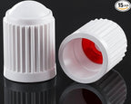 15PCS Tire Valve Stem Caps, Corrosion Resistant, with O Rubber Ring, Airtight Seal Heavy Duty Dustproof Tire Valve Stem Covers for Cars, SUV, Trucks, Bikes, Motorcycles, Bicycles(White)