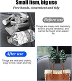 2PCS Car Seat Headrest Hook, Cute Bow Backseat Hanger Holder for Purse Bag Handbag Coat, Auto Interior Seat Back Grocery Storage Organizer Hook, Universal for Vehicles (Green Polka Dots)