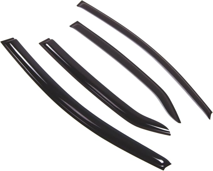WD2-466RM Dark Smoke 4 Pcs Set Window Visor (Outside Mount) Deflector Rain Guard Compatible with 2007-2012 Toyota Yaris Sedan