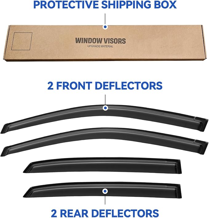 Window Visors Rain Guards Shield for 2004-2009 Lexus RX330 RX350 RX400h, Out-Channel Window Vent Wind Deflectors Visors Shades