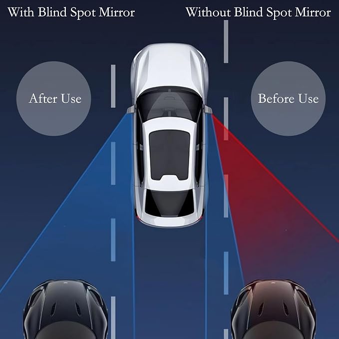 2Pcs Cars Square Blind Spot Mirrors, Car Side Mirror Blindspot Adjustabe Angle 360 Degree Wide Angle Convex RearView Removable for Enhanced Safety Universal Accessories for Suvs RVs Trucks