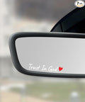 SCUARI 4PCS Car Stickers,Cars Decals,Car Accessories Trust in God Rearview Mirror Sticker,Auto Stickers and Decals,Auto Decals for Women,Trust in God Mirror Decoration,Fits Most Vehicles (White&Red)