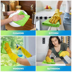 Green Microfiber Cleaning Cloth 12 Pack, 12.5 x 12.5 inch Microfiber Towels for Cars, Ultra Absorbent Car Washing Cloth, Lint Free Streak Free Cleaning Rags for Car, Kitchen, and Window