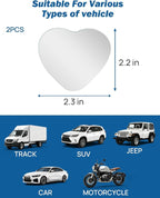 Heart Shaped Blind Spot Mirror 2 Pack HD Frameless Convex Glass for Wide Angle View and Safer Lane Changing Compatible with Cars SUVs Trucks RVs Cute & Safe Car Mirror Accessory