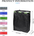 Fekey&JF Hanging Car Trash Can with Storage Pockets, Waterproof Leakproof Oxford Auto Garbage Bag, Multi-Use Organizer for Outdoor Traveling, Foldable Trash Bin for Truck, SUV, Home, Office (Blue)