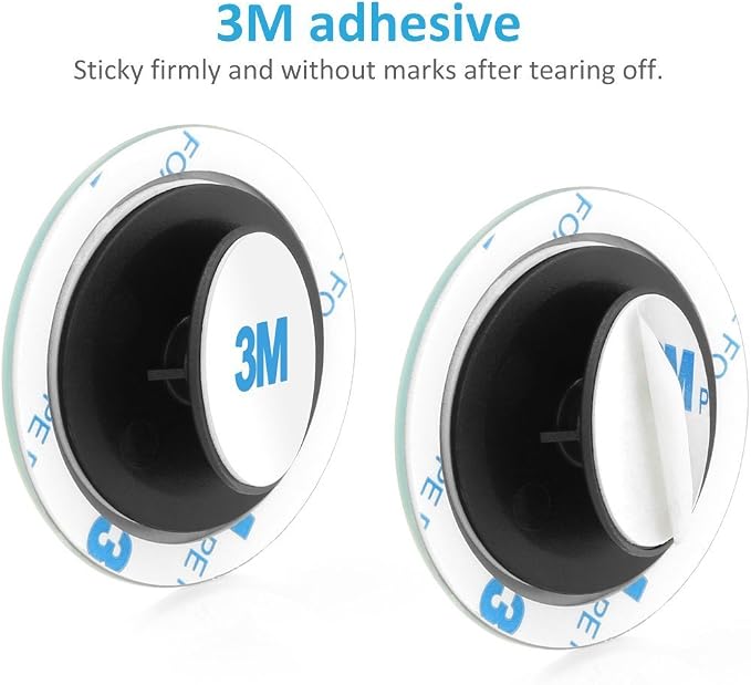 Frameless Wide Angle Mirror - Adjustable Round HD Glass Convex Rear View Mirror - 360 Rotate for Car, SUV & Trucks - Stick On Design - 2 Pack