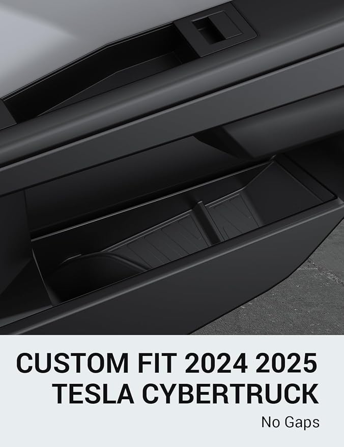 Tesla Cybertruck Door Side Storage Box Front Rear Door Tray Organizer Slot Pockets Handle Insert Protector TPE Cybertruck Accessories 2024 2025 4PCS