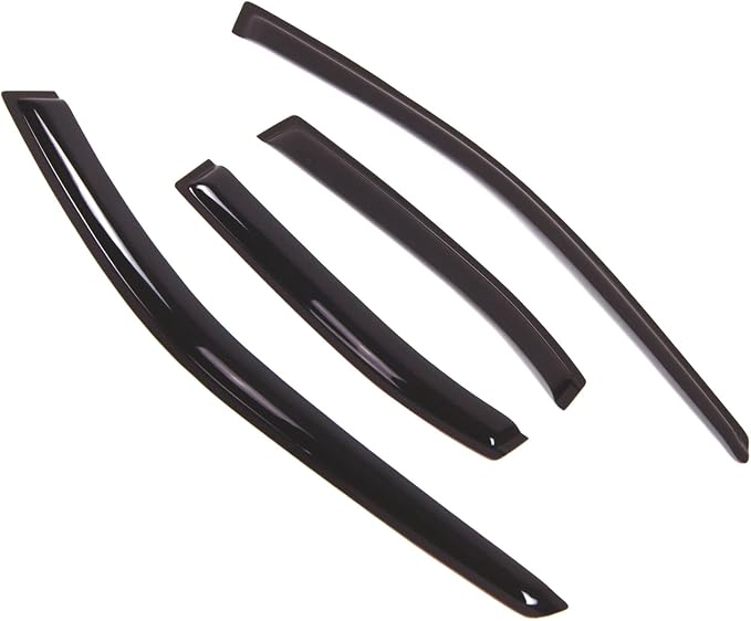 WD2-333 Dark Smoke 4 Pcs Set Window Visor (Outside Mount) Deflector Rain Guard Compatible with 1998-2001 Nissan Altima Sedan