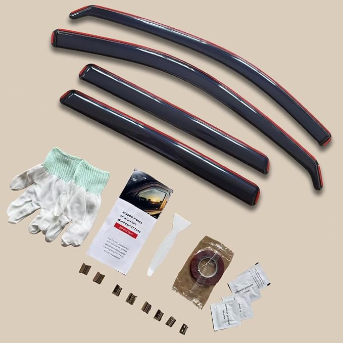 in-Channel Window Visors Rain Guards for Honda CRV CR-V 2023 2024 2025 2026 | Window Deflectors, Vent Visor, Sun Shades, Window Shields, Dark Smoke, Car Accessories