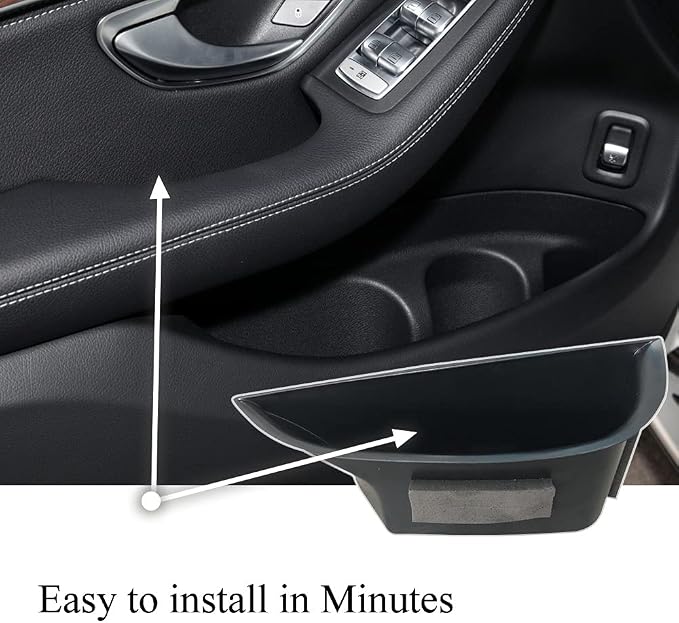 Front Row Door Side Organizer Compatible with Mercedes Benz GLC GLC250 GLC300 GLC350 GLC43 AMG C-Class Sedan C300 C450 C63 AMG W205 2015-2022 Armrest Phone Container Storage Box Handle Pocket