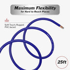 1/0 Gauge Wire (25Ft) Copper Clad Aluminum CAA - Prmiary Automotive, Car Amplifier Power and Ground Cable, Battery Cable, Audio Speaker Stereo, RV Trailer Wiring