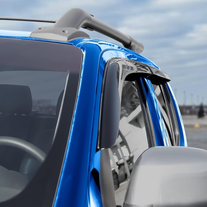 Goodyear Shatterproof Window Deflectors for Suzuki Equator 2009-2012 Crew Cab, Tape-on Rain Guards, Window Visors, Vent Deflector Visor,Car Accessories,4 pcs. - GY008644