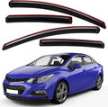 Extra Durable in-Channel Auto Vent Window Visors, Fits 2016-2019 Chevrolet Cruze Hatchback/Sedan (EXCLUDES 2016 Cruze Limited), UV-Protect Rain Guard, Original Wind Deflector, Smoke, 4-Pcs