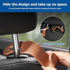 4PCS Car Back Seat Headrest Hooks, Rear Car Seat Storage Headrest Hanger Holder Hooks Organizer, Universal Auto Interior Accessories for Bag Purse Handbag Cloth Coats Grocery (White)