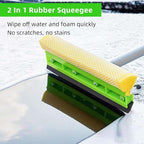2 Pack 62" Car Wash Brush with Long Handle, Chenille Microfiber Car Wash Mop Mitt, Scratch-Free Soft Bristles Brush, Windshield Window Squeegee, Car Cleaning Kit Supplies for Car,Truck,SUV,RV,Boat