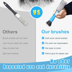 1 PC Double Head Brush for Car Clean, Soft Auto Interior Duster Detailing Brushes, Universal Vehicle Dashboard Screen, Air Vents, Computer etc Cleaning Tool Accessories (Blue)