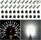 74 Led Bulb Dash Lights Super Bright T5 2721 37 70 286 Wedge PC74 Twist Socket Automotive Instrument Panel Gauge Light Kits Cluster Shift Indicator Bulbs White Pack of 20