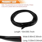 Car Door Edge Guards 32.8ft, Universal U-Shaped PVC Trim Strip Chrome Tape Self-Adhesive, Scratch Resistant Automotive Door Edge Molding Protection for Cars Truck SUV Weatherproof(Black-10M)