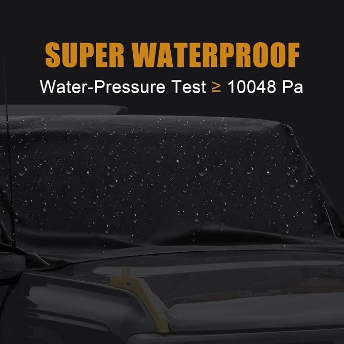 MAIKER 600D Windshield Cover Compatible with Ford Bronco – Waterproof, Frost & Snow Protection, Sun Shade, Wiper Front Window Protector