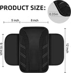 10 Pcs Car Floor Mats Full Set & Sport Leather Steering Wheel Cover 14.5-15 inch, Center Console Cover, Seat Belt Cushion, Cup Holder Coaster, Universal Automobile Interior Sets (Black)