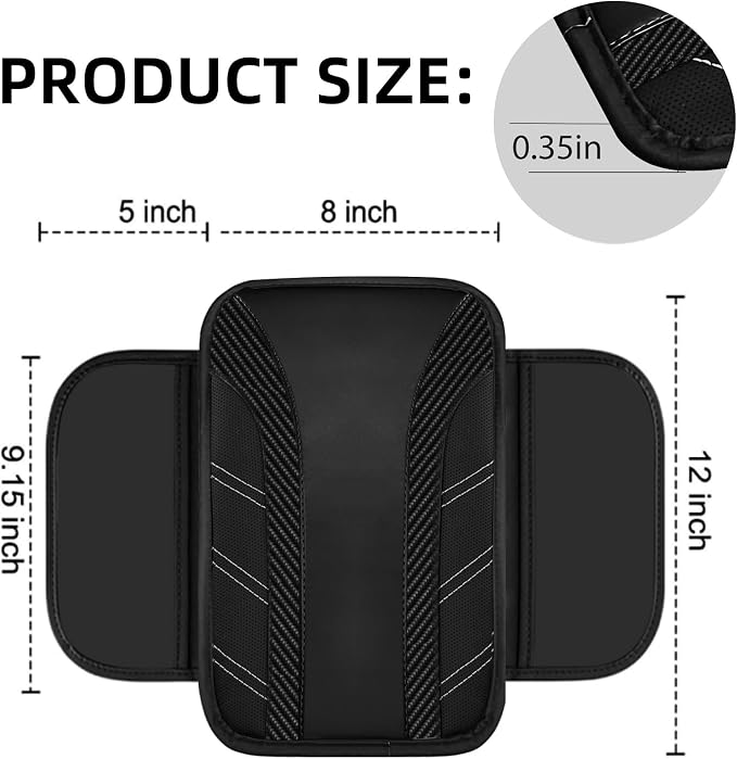 10 Pcs Car Floor Mats Full Set & Sport Leather Steering Wheel Cover 14.5-15 inch, Center Console Cover, Seat Belt Cushion, Cup Holder Coaster, Universal Automobile Interior Sets (Black)