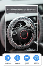 Disposable Steering Wheel Covers 100PCS PE Plastic Protectors | Stretch Elastic, Scratch Prevention, Universal Fit, Car Interior Accessories