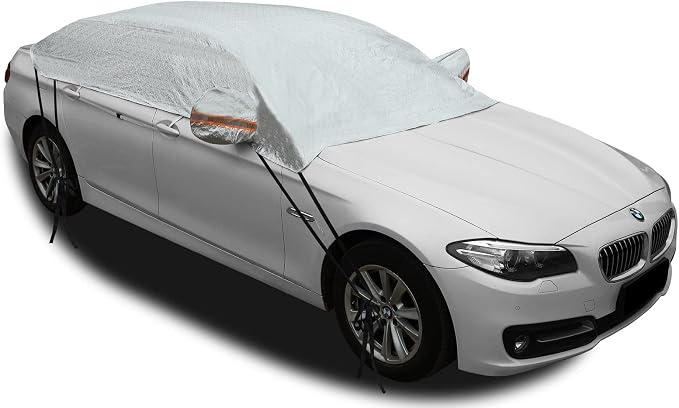 Safe View Half Car Cover Top Waterproof/Windproof/Dustproof/Windshield Cover Snow Winter Summer (Sedan 3XL)