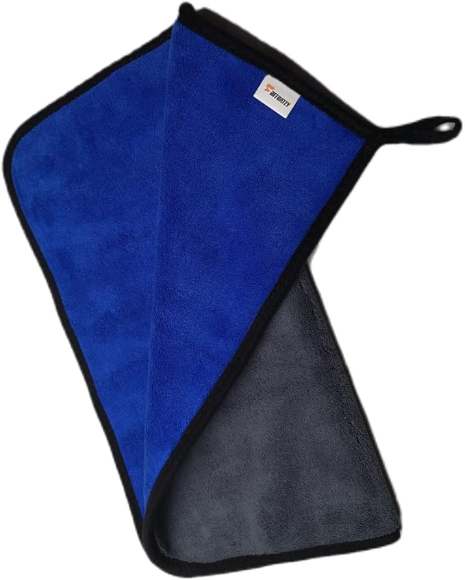Ultrasoft, Large, Thick and Quick Drying Car Microfiber Cleaning Towel 800GSM Polishing Waxing Auto Detailing Towel Cloth (6pack,16 x 16inches) (Grey-Blue)